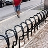 Bicycle stand Arc with concrete fundaments, running-in sidelong from one direction
